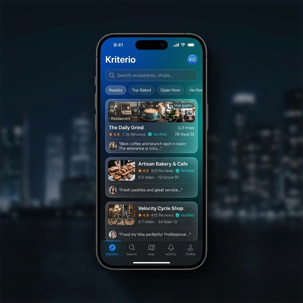 Kriterio App - Descubre negocios y comparte reseñas
